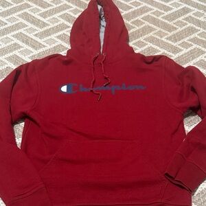Champion Maroon Hoodie with Navy men’s Small